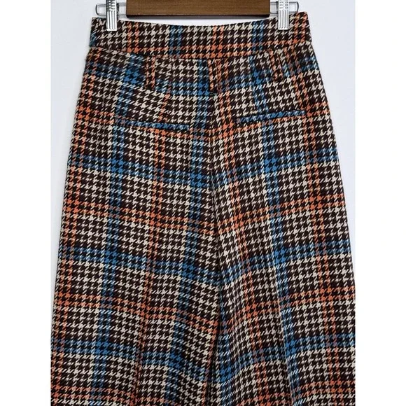 DOROTHEE SCHUMACHER Wide Leg Wool Blend Houndstooth Pants High Rise Size 1 - Picture 6 of 9